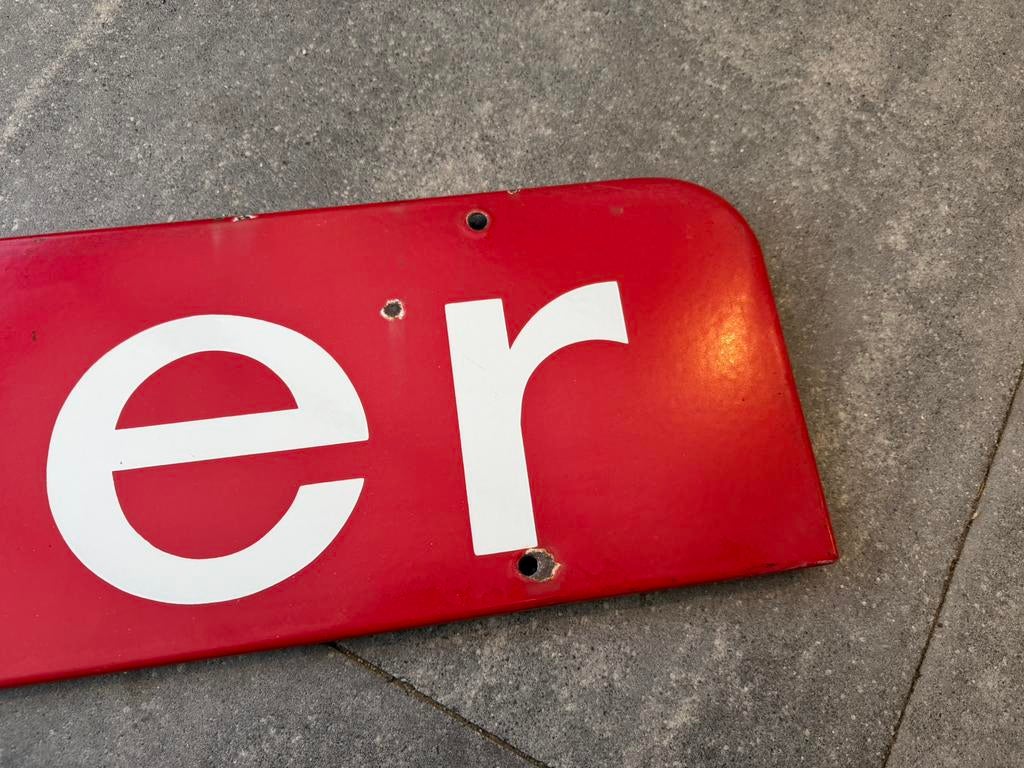 Leeuw Bier emaille reclamebord, Verzamelen, Ophalen, Reclamebord, Gebruikt, I