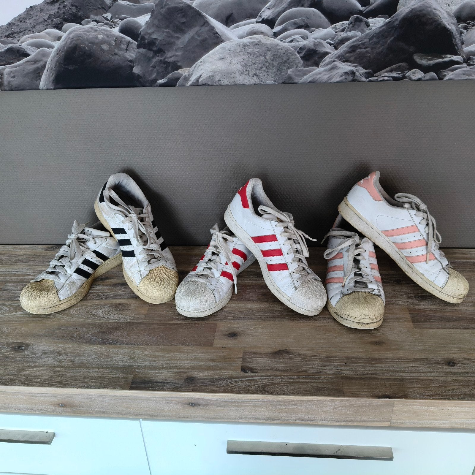 3 paar Adidas Superstar sneakers maat 42 - samen of apart, Overige kleuren, Verzenden, Gedragen, Adidas Originals