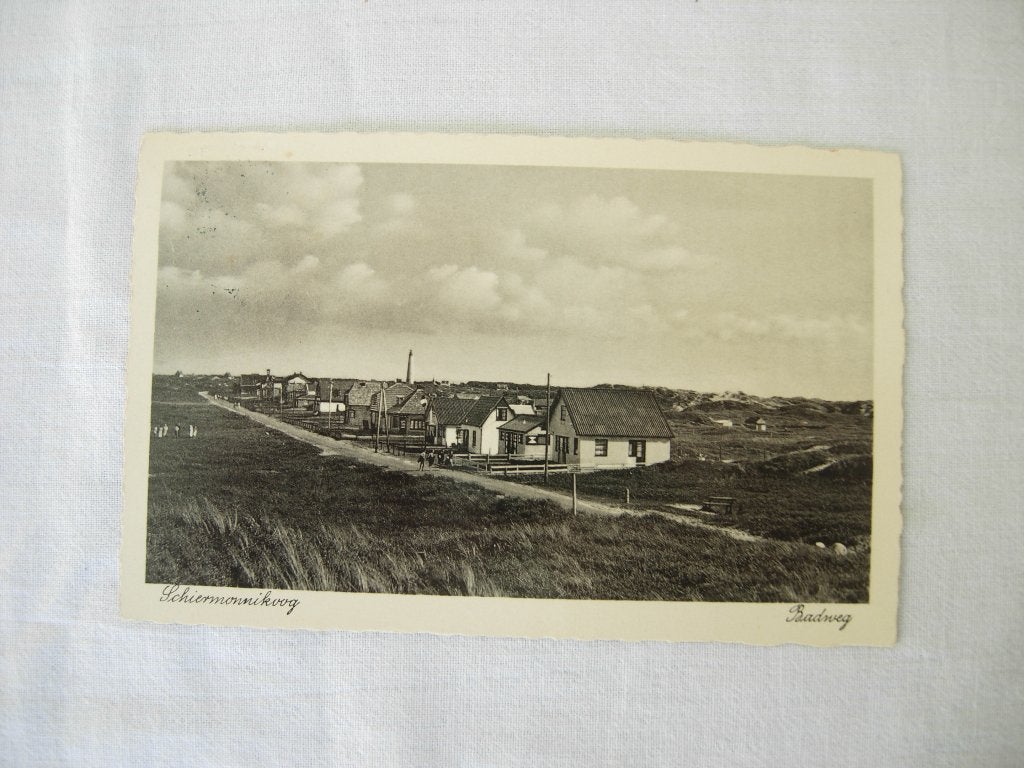 Ansichtkaart Schiermonnikoog Badweg 1934, Verzenden, 1920 tot 1940, Gelopen, Waddeneilanden