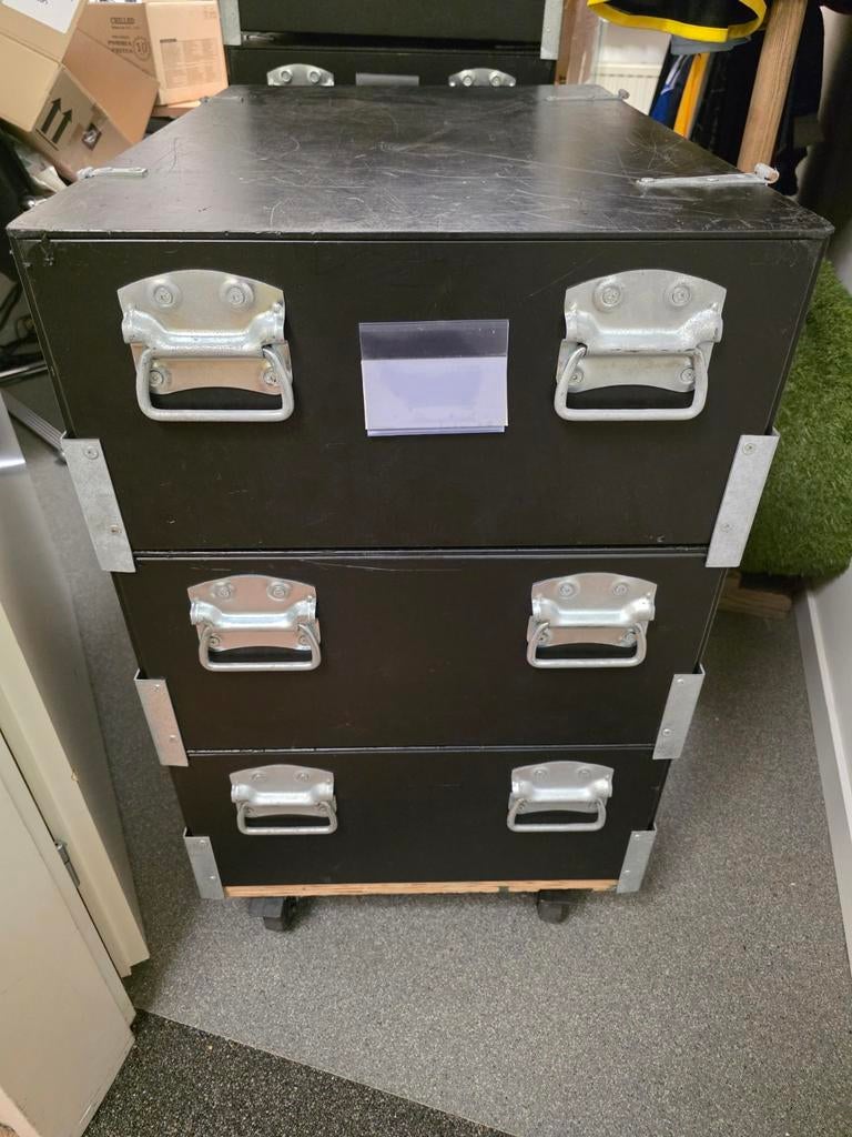 Zwarte Flightcase op Wielen, Muziek en Instrumenten, Behuizingen en Koffers, Ophalen, Gebruikt