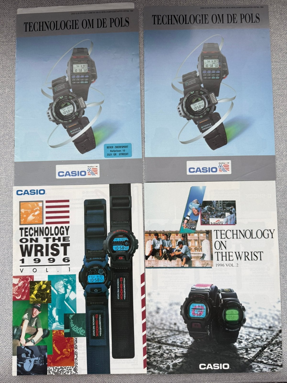 Partij Casio G-Shock horloge folders jaren ‘90, Sieraden, Tassen en Uiterlijk, Horloges | Heren, Verzenden, Zo goed als nieuw