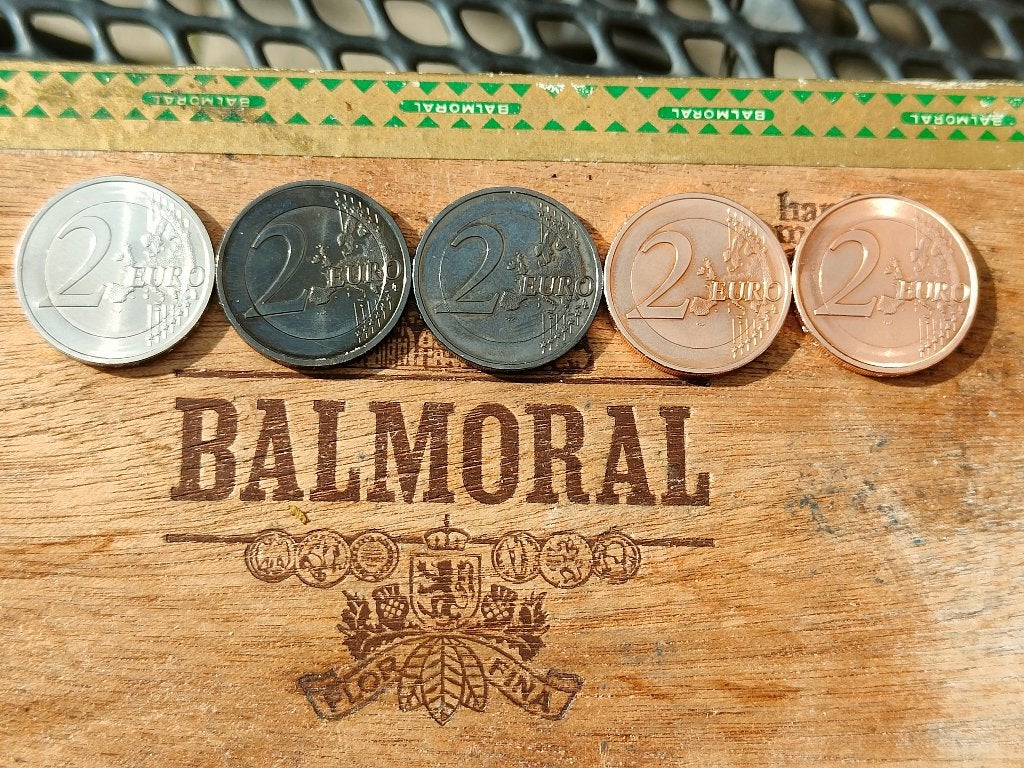 5 stuks 2€ munten,3 rhodiniert en 2 koper 2€ munten-zeldzaam, Postzegels en Munten, Ophalen of Verzenden, Duitsland, Setje