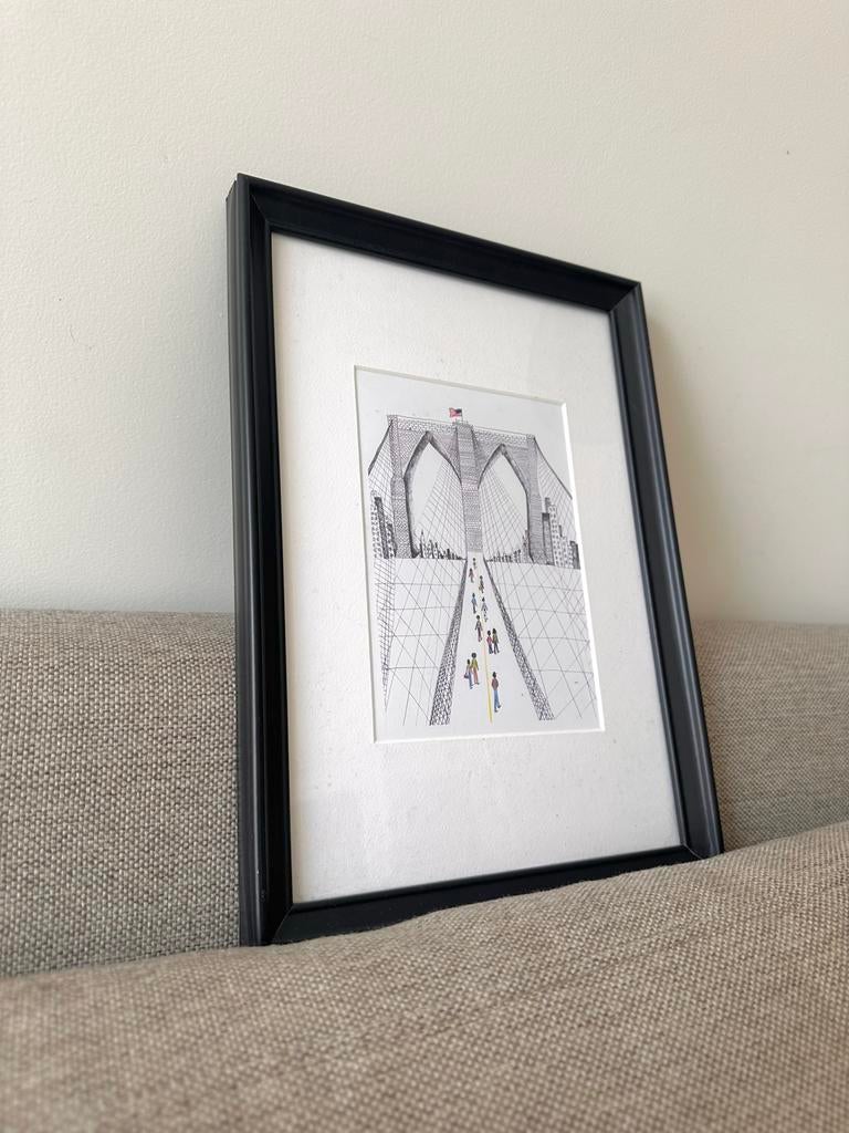 Natchie Brooklyn Bridge Kunstprint - Speels & Modern, Ophalen of Verzenden