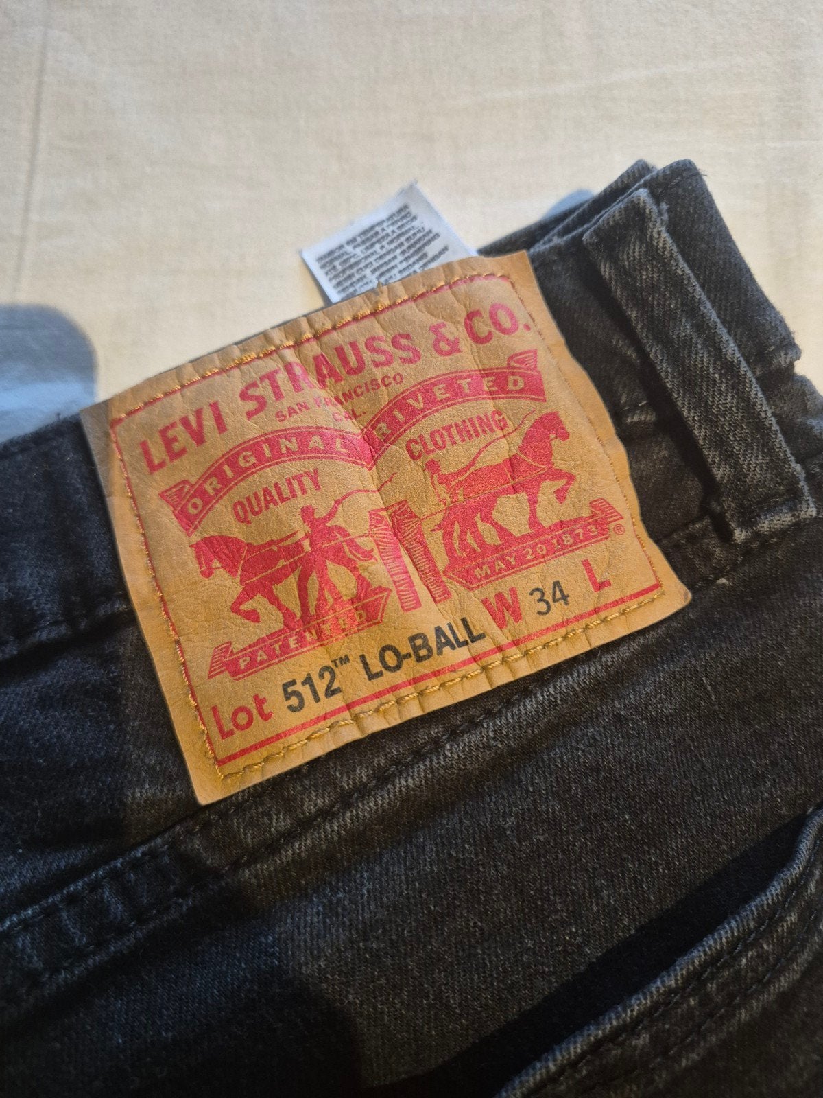Levi's 512 Lo-Ball Jeans W34 L32 Zwart Water<Less, Ophalen, Levi's, Zwart, Zo goed als nieuw