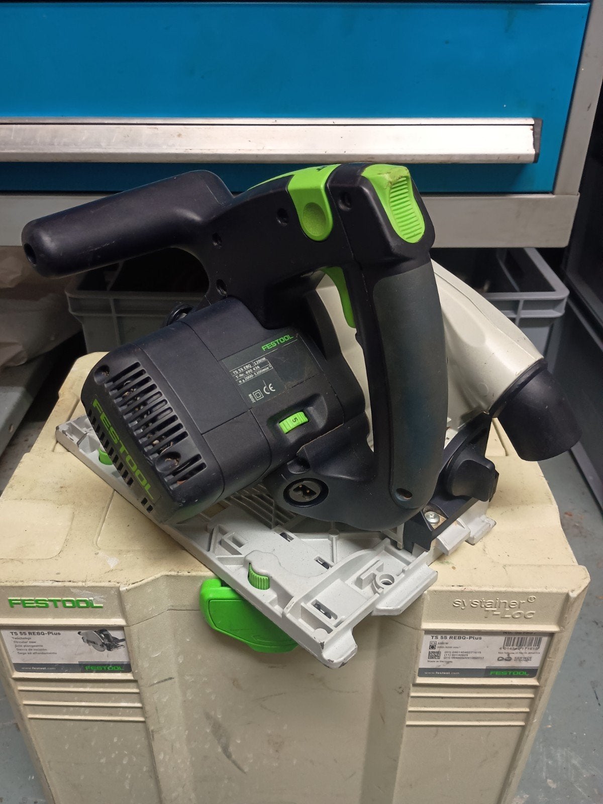 Festool ts55 invalzaag met koffer, kabel etc, Invalzaag, Ophalen of Verzenden, Zo goed als nieuw, 30 tot 70 mm