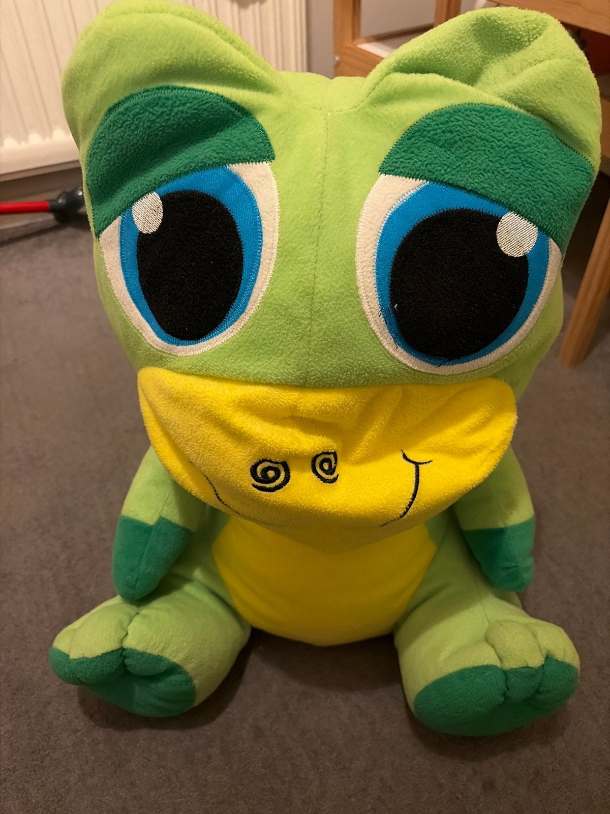 Grote groene kikker knuffel met grote ogen, Ophalen, Kikker, Groen, Zo goed als nieuw