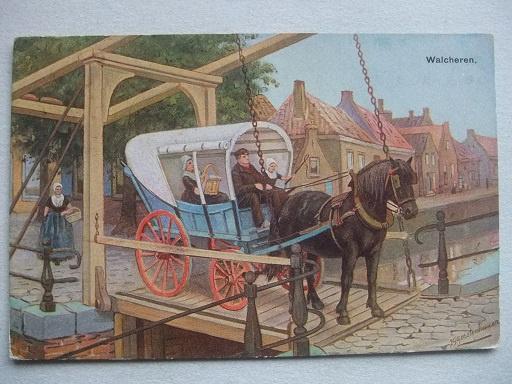 P185 Zeeland Walcheren - Fantasie - paard en wagen, Verzenden, Voor 1920, Gelopen, Zeeland