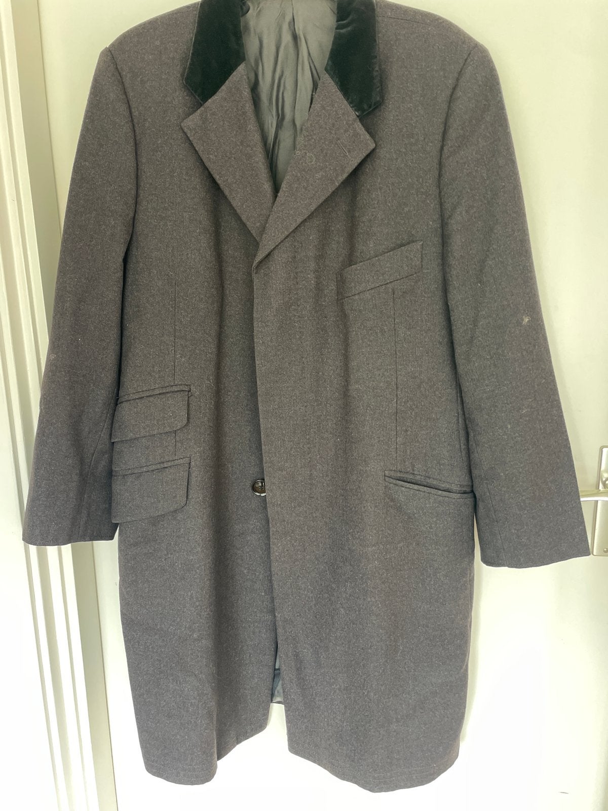 Valentino Antraciet Mantel Heren Maat 50, Kleding | Heren, Jassen | Winter, Gedragen, Maat 48/50 (M), Grijs, Ophalen of Verzenden