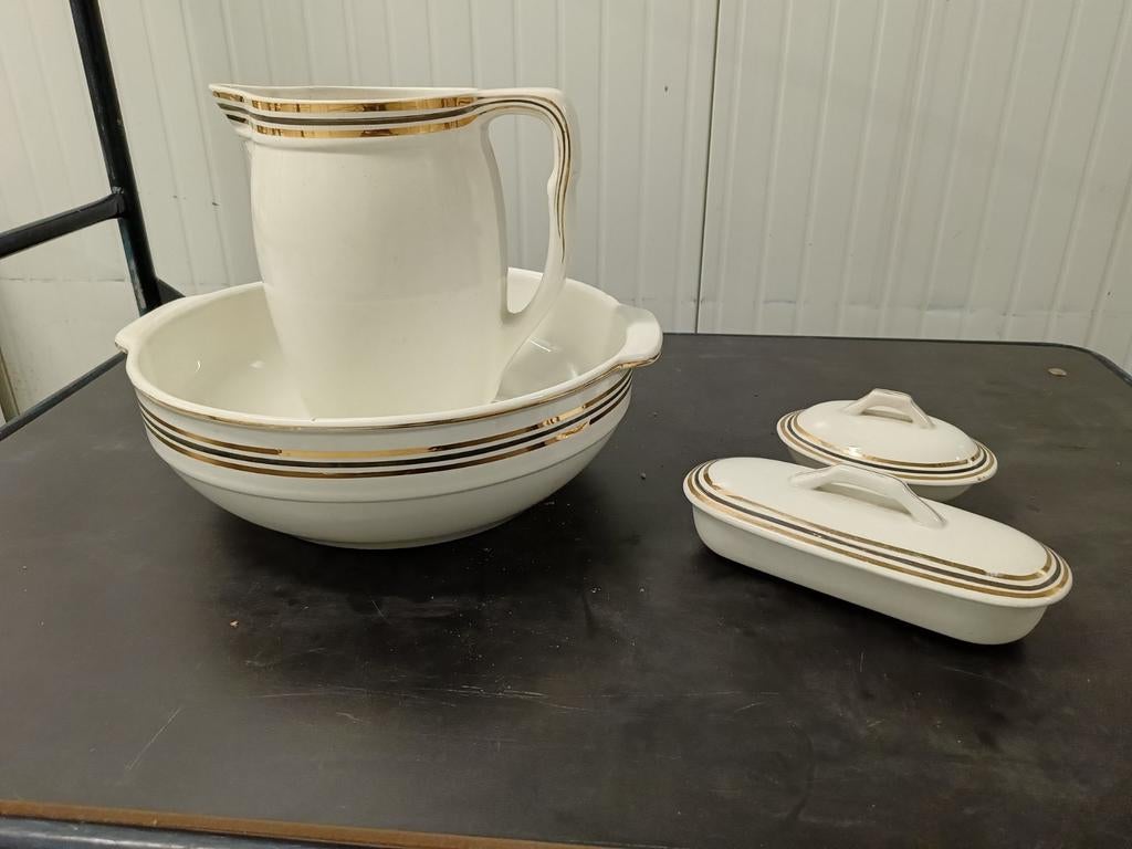 Groot Antiek Nimy Lampetstel 'Henriette' – 4-delig – Topstaa, Antiek en Kunst, Ophalen of Verzenden