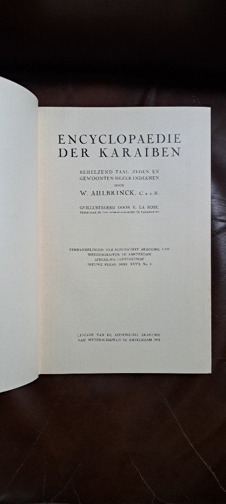 Encyclopaedie der Karaïben (door W. Ahlbrinck), Boeken, Overige gebieden, Ophalen of Verzenden, W. Ahlbrinck, 20e eeuw of later
