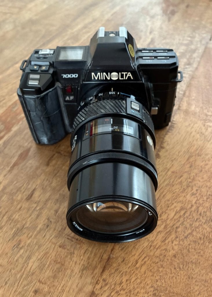 Minolta 7000 camera  + AF 35-105 lens, Ophalen of Verzenden, Gebruikt, Macrolens, Zoom