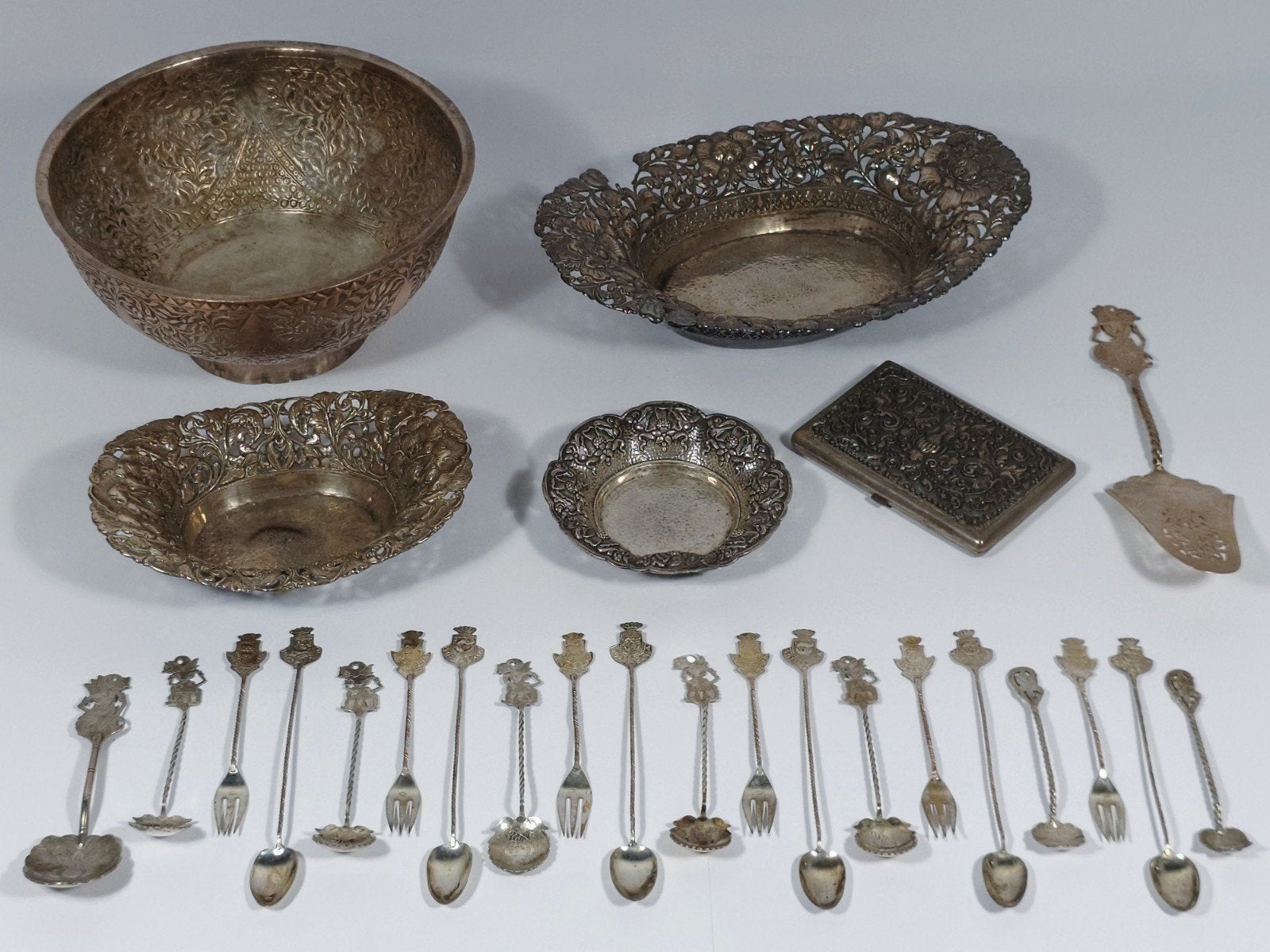 Collectie Djokja zilver , Antiek en Kunst, Antiek | Goud en Zilver, Zilver, Ophalen of Verzenden