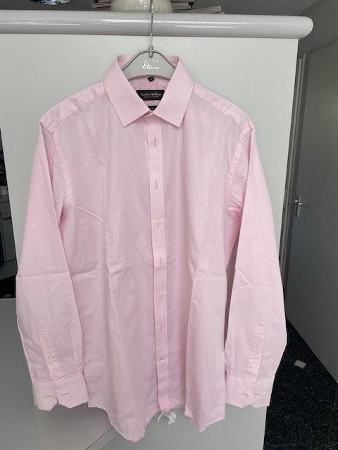 Roze overhemd Maat 39, Tailor & Son, Roze, Gedragen, Halswijdte 39/40 (M)