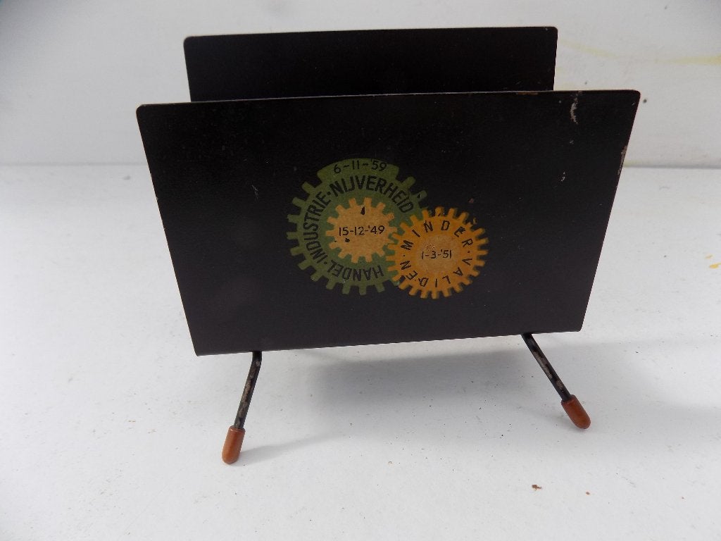 Brievenhouder mid century metaal bureau accessoire, Huis en Inrichting, Woonaccessoires | Overige, Ophalen of Verzenden, Gebruikt