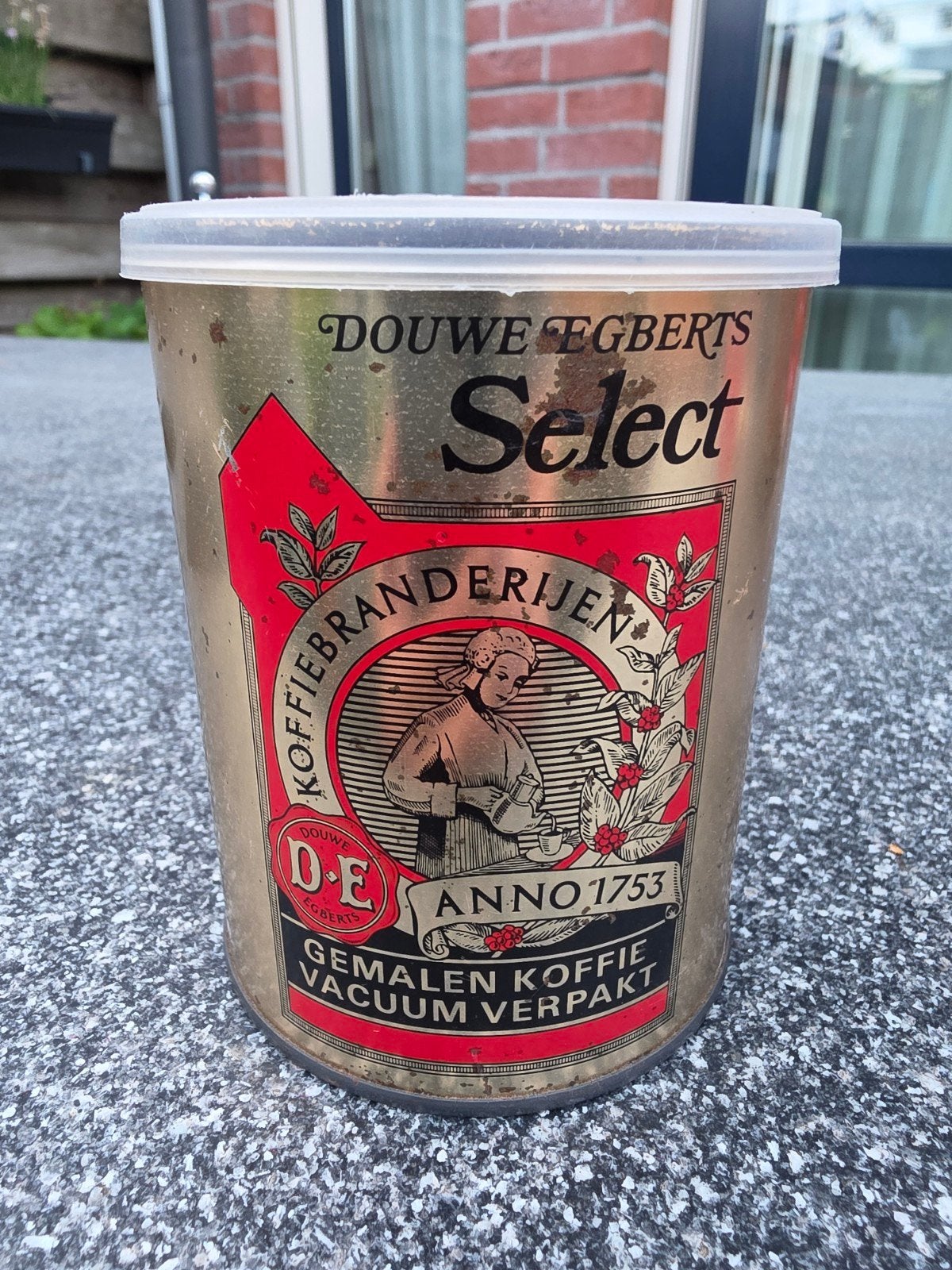 Vintage Douwe Egberts Select Koffieblik - Anno 1753, Verzamelen, Blikken, Ophalen of Verzenden