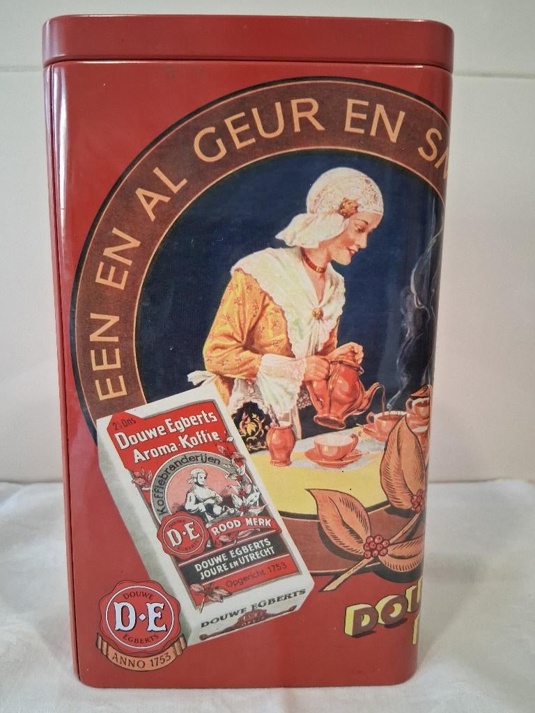 Douwe Egberts koffiebewaarblik koffievrouwtje, Ophalen of Verzenden, Zo goed als nieuw