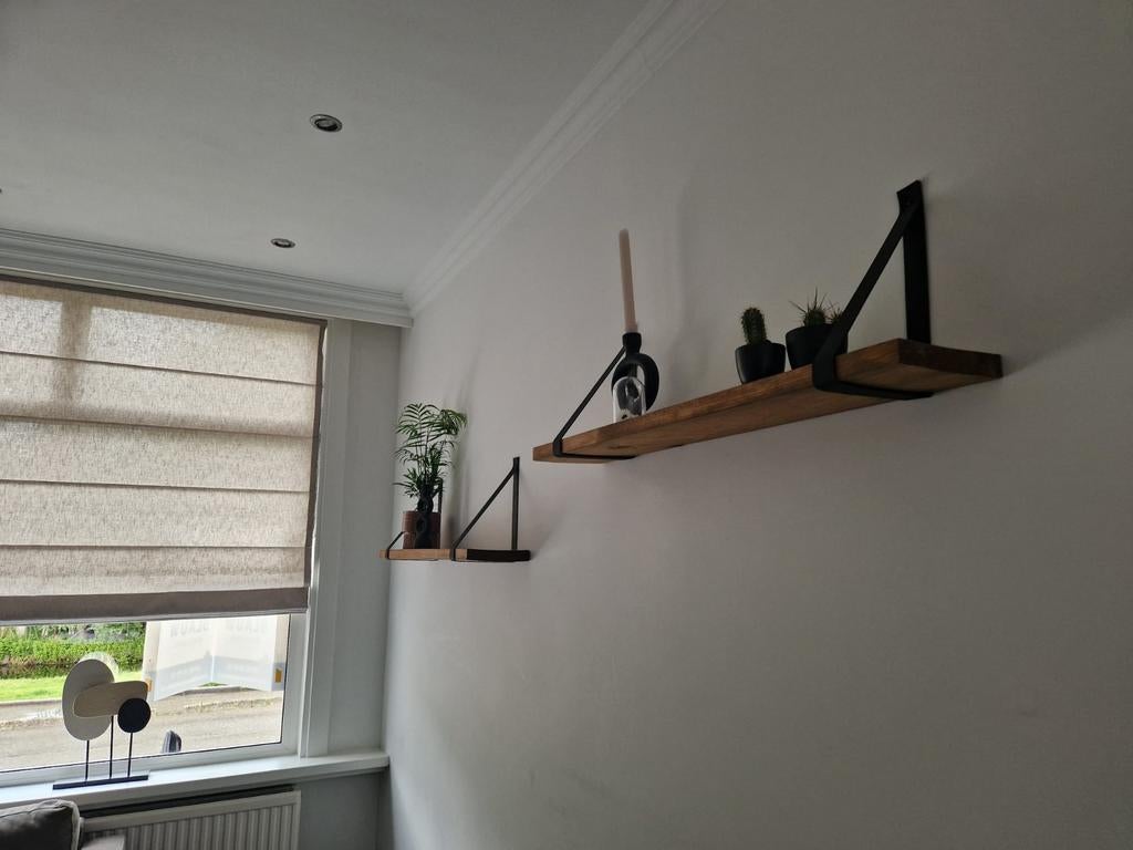Zo goed als nieuwe Barnwood planken met leren houders, Ophalen of Verzenden, Zo goed als nieuw