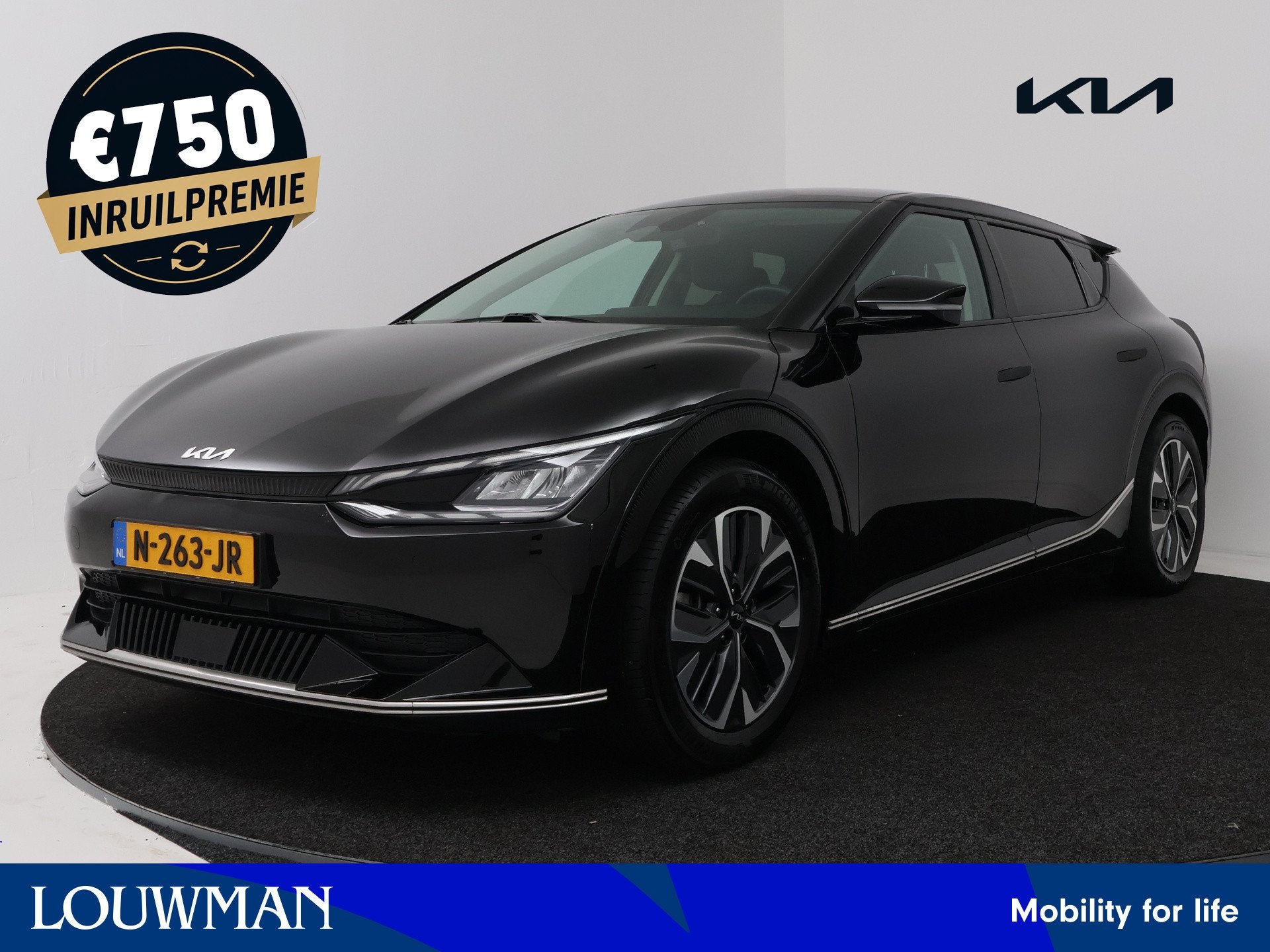 Kia Ev6 Plus 77.4 kWh | Leder | Stoelkoeling & Verwarming |, Auto's, Kia, Automaat, Achterwielaandrijving, Gebruikt, Zwart