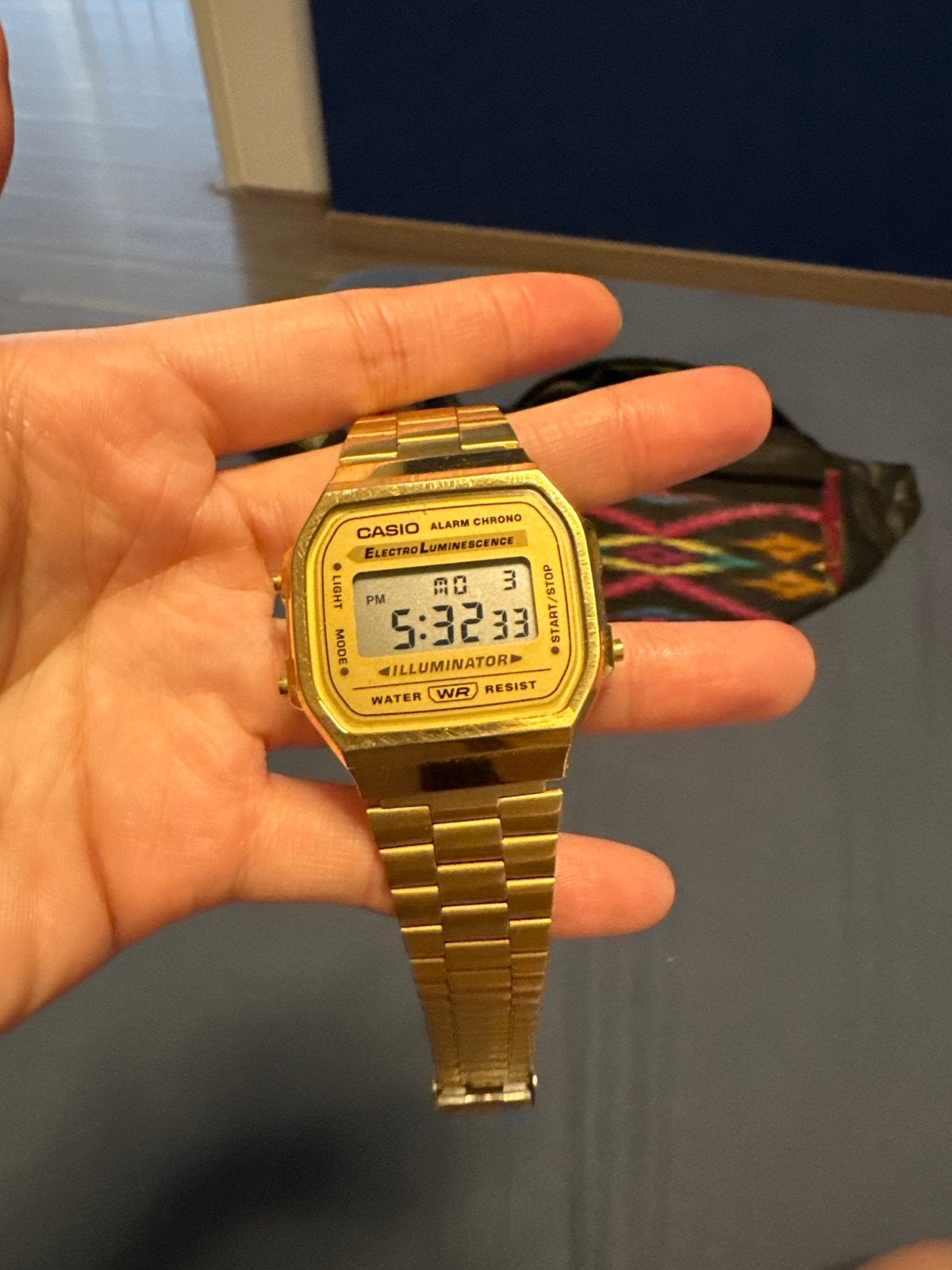 Casio Vintage Goudkleurig Digitaal Horloge, Sieraden, Tassen en Uiterlijk, Horloges | Dames, Gebruikt, Staal, Polshorloge, Ophalen