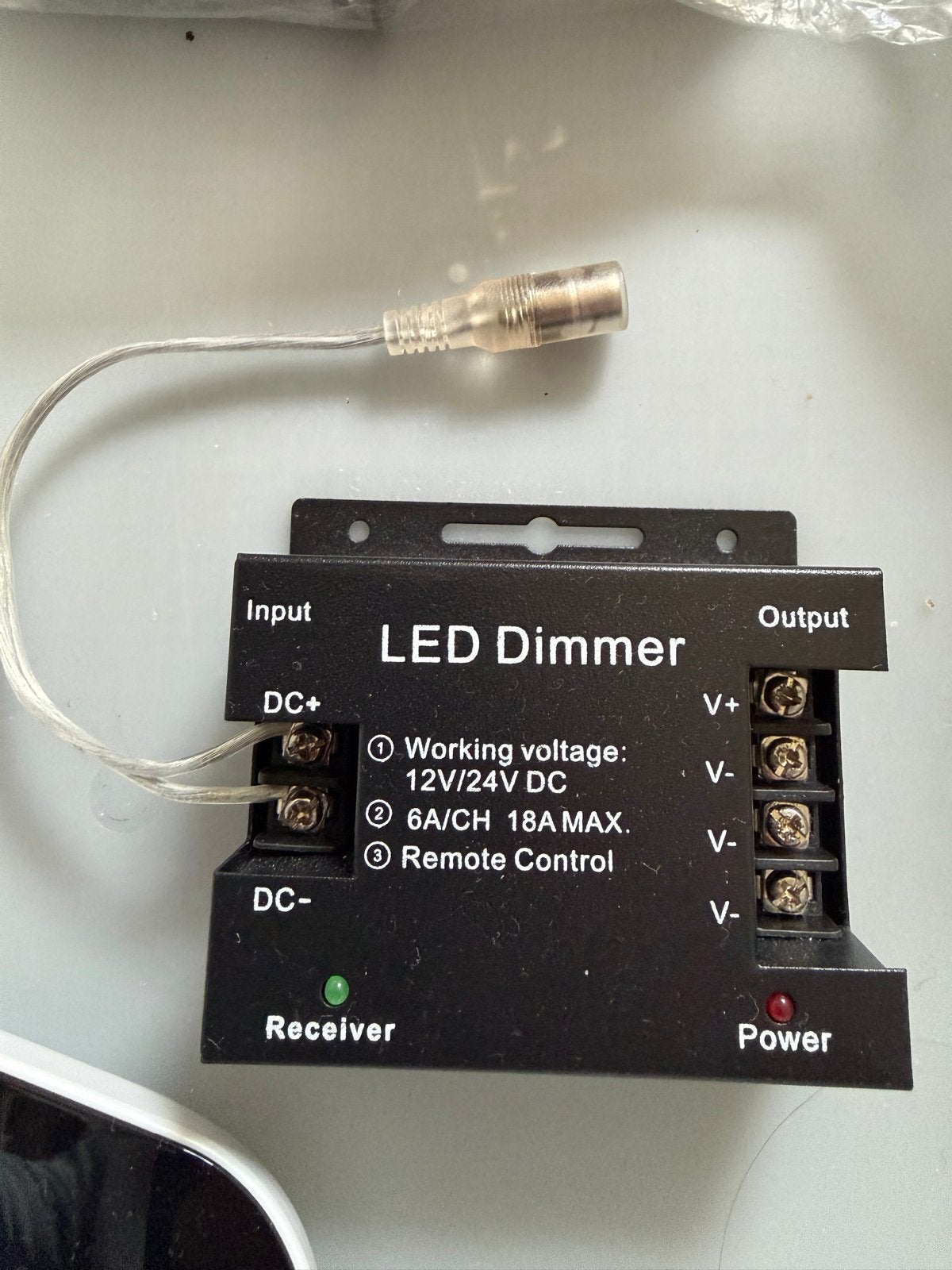 LED Dimmer met afstandsbediening 12V/24V DC, Ophalen of Verzenden, Zo goed als nieuw, Overige merken, Dimmer