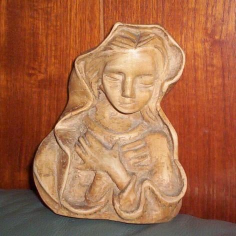1 retro vintage maria madonna buste borstbeeld 15,5 cm, Ophalen