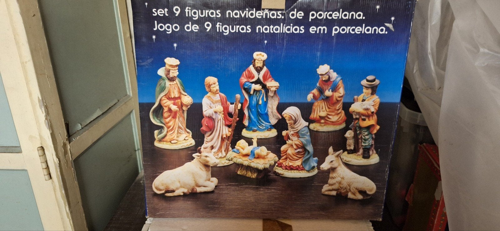 kerststal met beelden te koop, Ophalen, Gebruikt