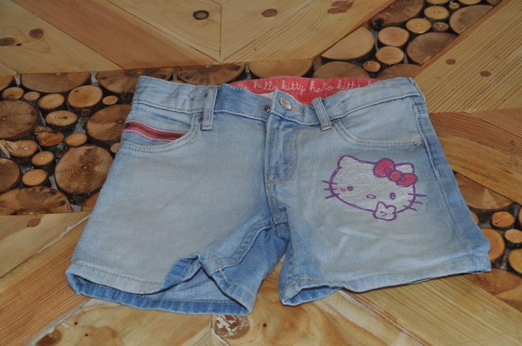 Superleuke jeans korte broek Hello Kitty H&M 110, Broek, Gebruikt, Meisje, H&M
