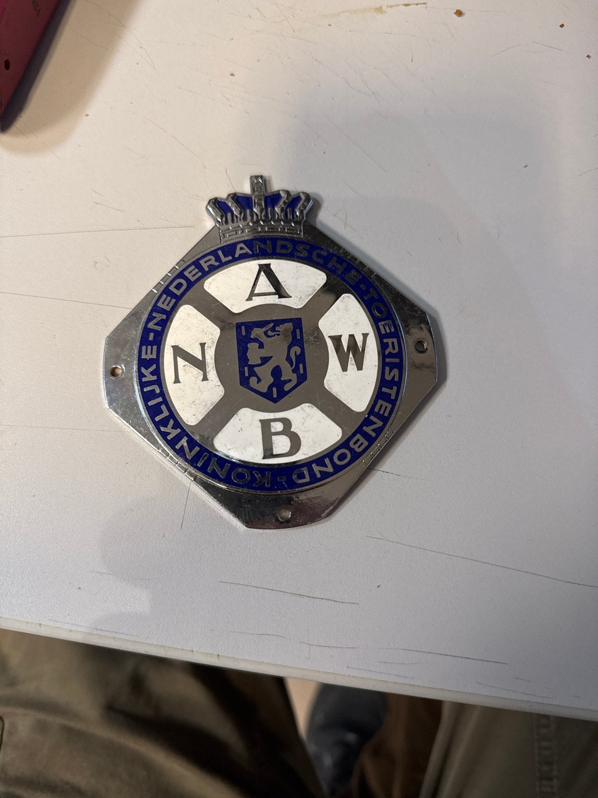 Vintage ANWB Wegenwacht embleem - Koninklijke Nederlandse, Gebruikt, ., Ophalen of Verzenden, .