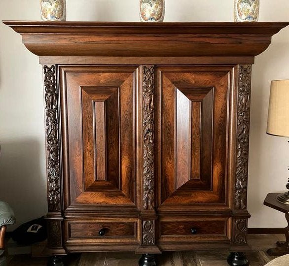 Hele mooie ranken kast eiken hout broodkast degelijk., Antiek en Kunst, Ophalen
