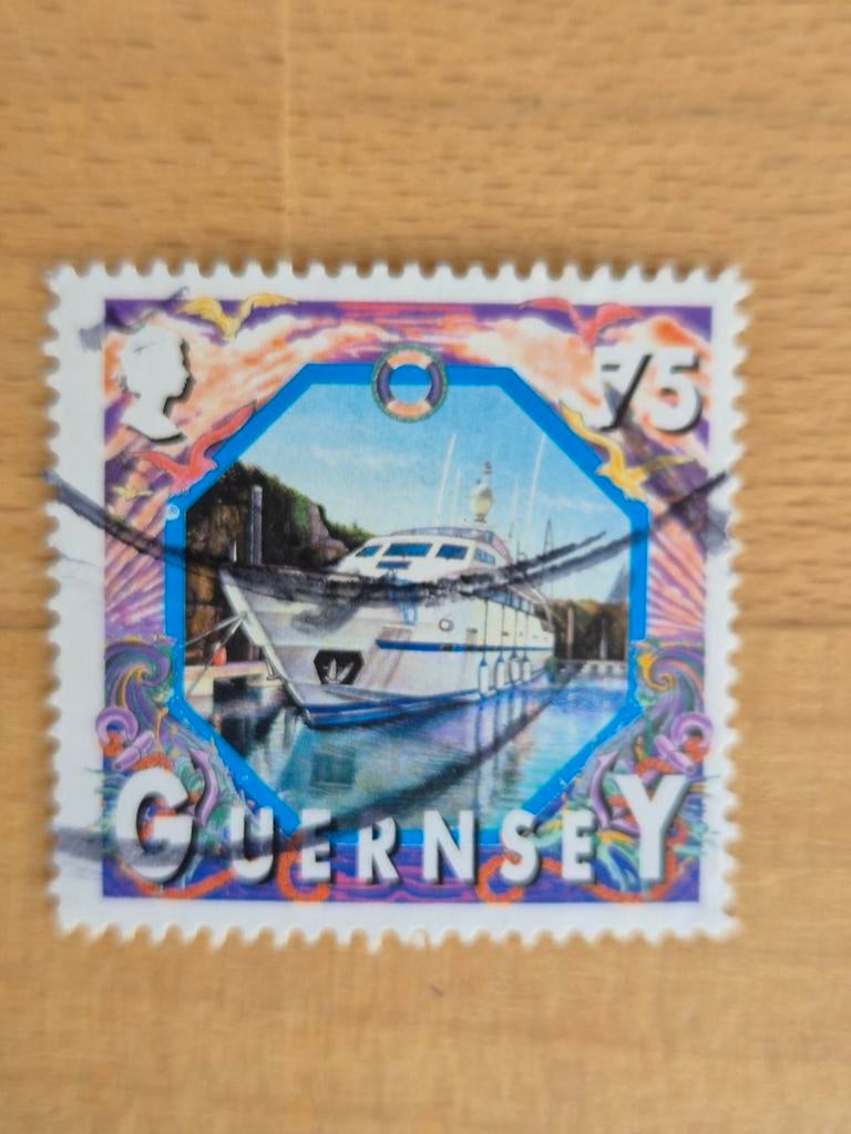 Guernsey 1999 schip, Ophalen of Verzenden, Gestempeld