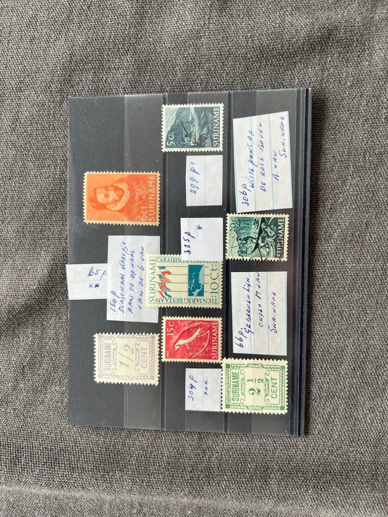 Plaatfouten Suriname, Curaçao, Nieuw-Guinea, Ophalen of Verzenden, Gestempeld