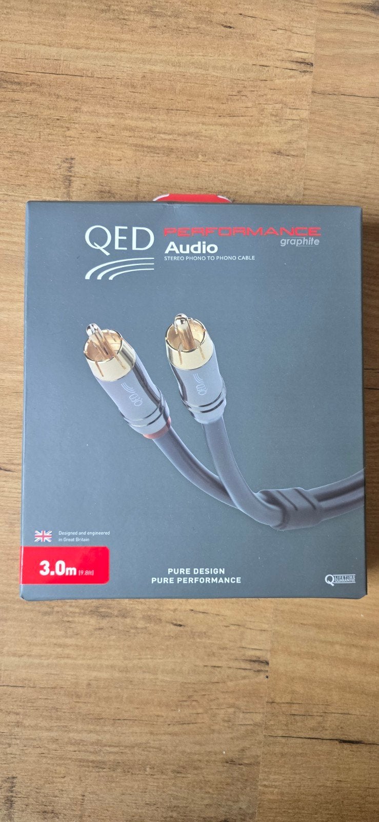 QED Performance Audio Graphite Stereo Phono Kabel 3.0m, Ophalen of Verzenden, Nieuw, 2 tot 5 meter, Interlink-kabel