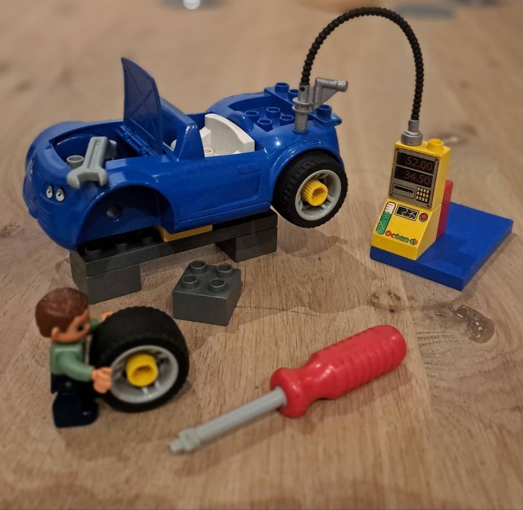 Duplo 5640 Garage met auto en poppetje, Ophalen of Verzenden, Duplo