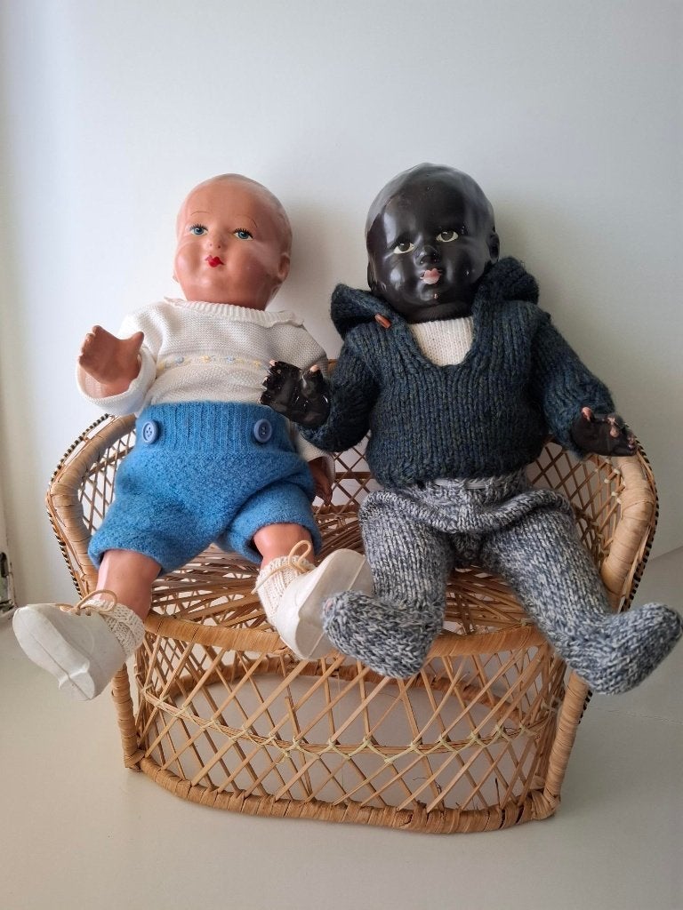 Mooie rieten poppen bank, leuk voor wildebras poppen, Verzamelen, Poppen, Ophalen of Verzenden, Gebruikt, Pop