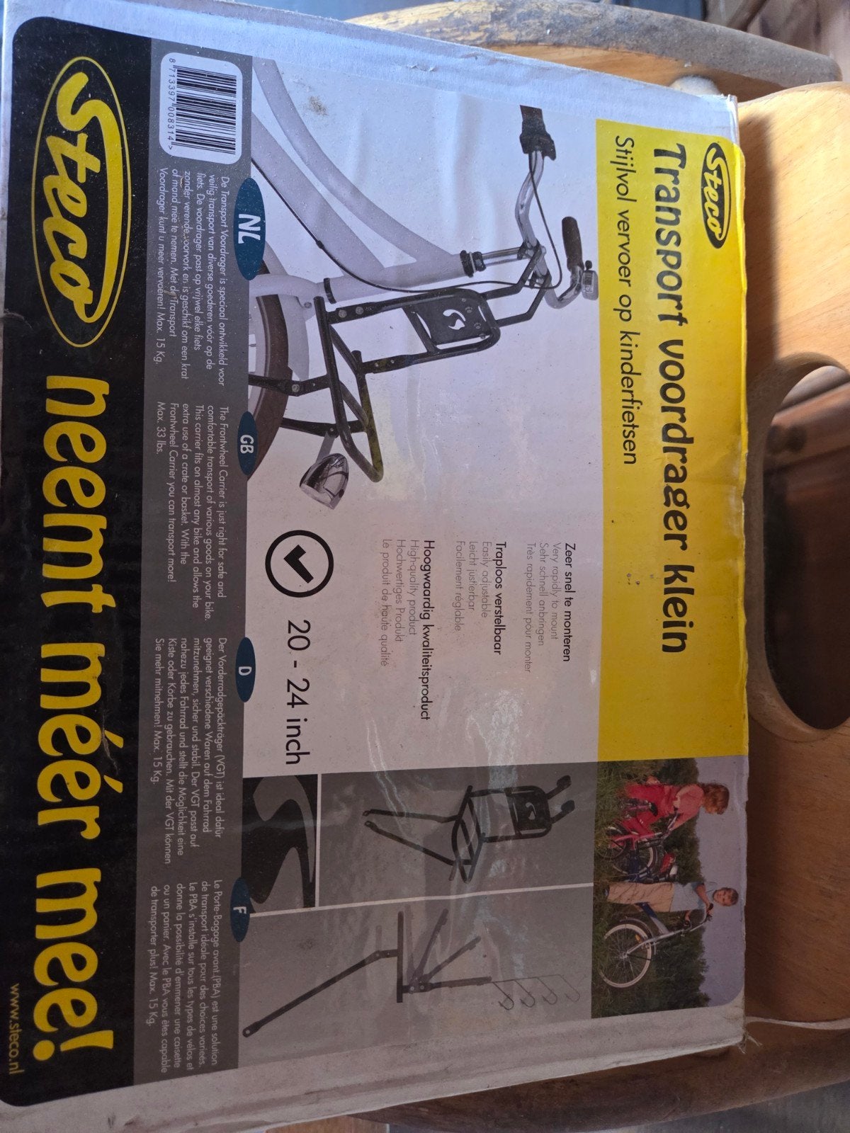 Kinderfiets voordrager, Ophalen, Nieuw