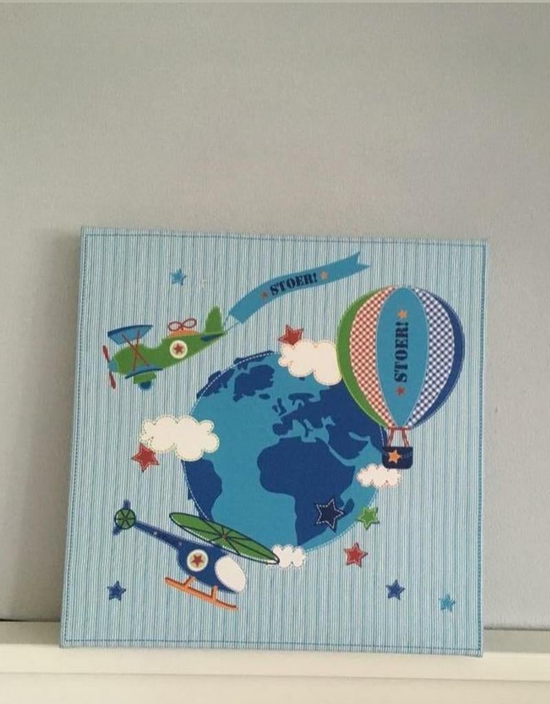 3 stuks nieuw schilderij kinderkamer vliegtuig luchtballon💫, Minder dan 50 cm, Nieuw, Ophalen of Verzenden, Schilderij