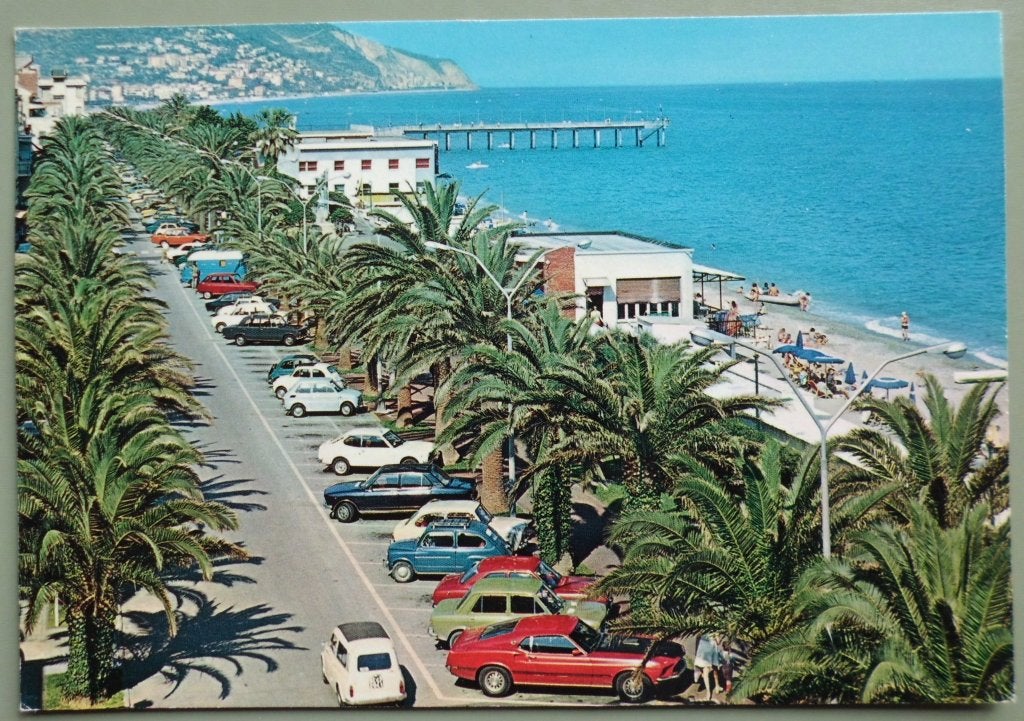 Pietra Ligure - Italië - oude autos - Mustang Fiat, Ophalen of Verzenden, 1960 tot 1980, Gelopen, Italië