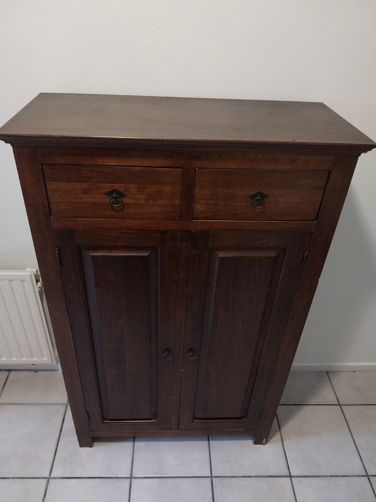 kast, boekenkast, koloniale stijl. 2 planken en 2 lades, Ophalen, Gebruikt, Met lade(s), Teakhout