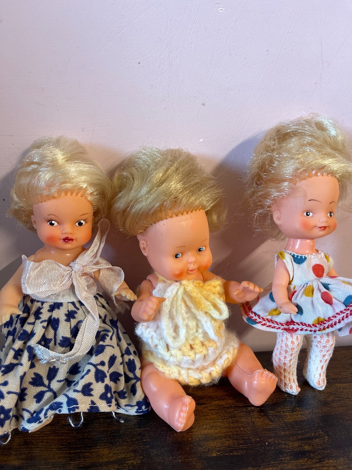 Set van 3 vintage  Ari babypoppen met blond haar, Verzamelen, Poppen, Ophalen of Verzenden, Gebruikt, Babypop