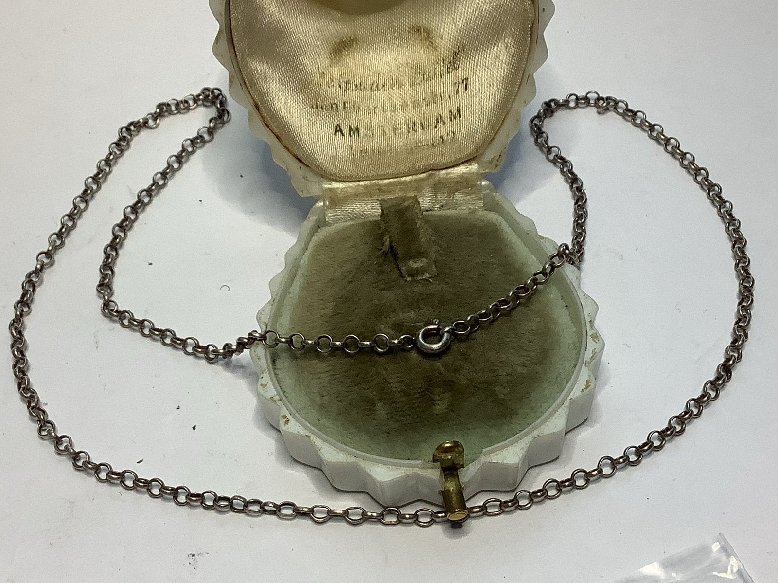 OUD ZILVEREN JASSERON SCHAKEL KETTING, Verzenden, Zilver, Ketting