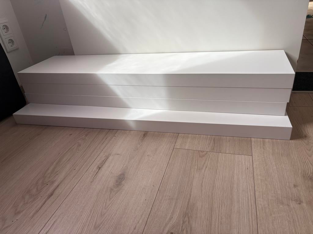 IKEA Planken met Beugels - Wit, Huis en Inrichting, Woonaccessoires | Zuilen en Pilaren, Ophalen of Verzenden, Gebruikt