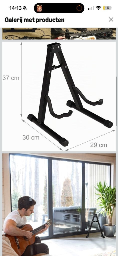 Opvouwbare Gitaarstandaard A-frame, Ophalen of Verzenden, Nieuw, Instrumentstandaard, Gitaar