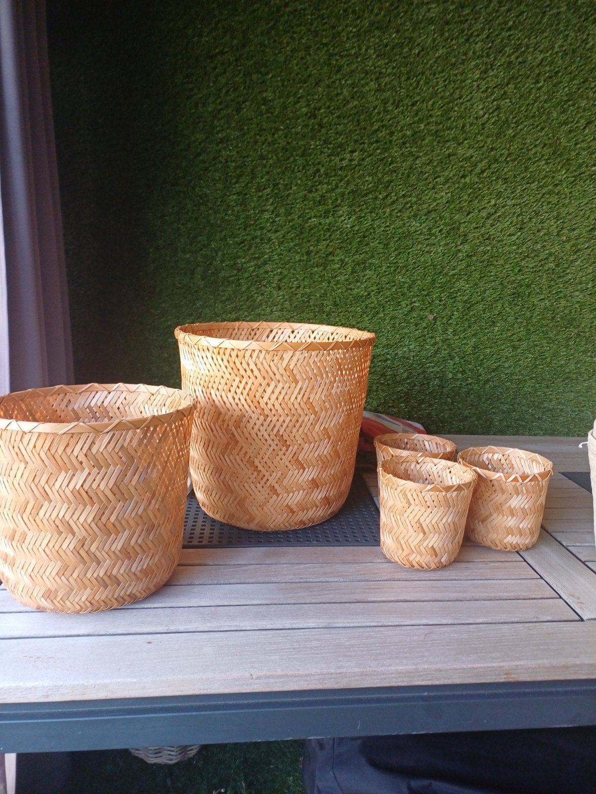 Bamboe en rieten overpotten (IKEA & Intratuin), Ophalen, Overige materialen, Gebruikt, Minder dan 30 cm