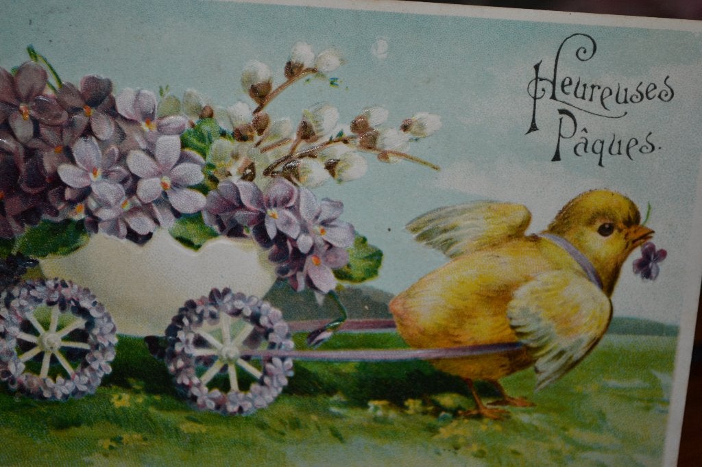frk relief pasen 1908 kuikens kar viooltjes wilgenkatjes, Ophalen of Verzenden, Voor 1920, Gelopen, Sterren en Beroemdheden