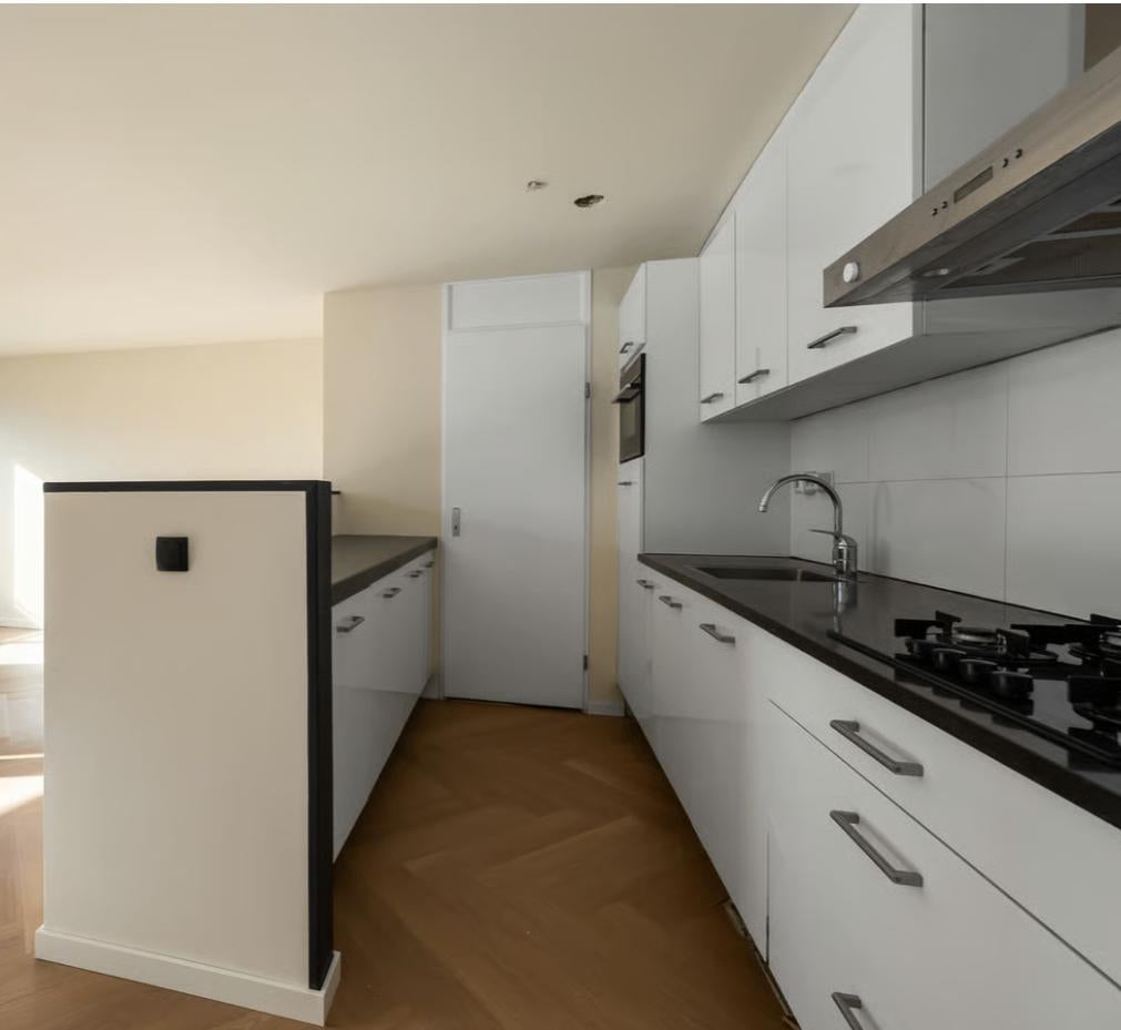 Witglans Rechte Keuken incl. apparatuur, Huis en Inrichting, Keuken | Complete keukens, Ophalen, Gebruikt, Wit, Enkelwandige keuken