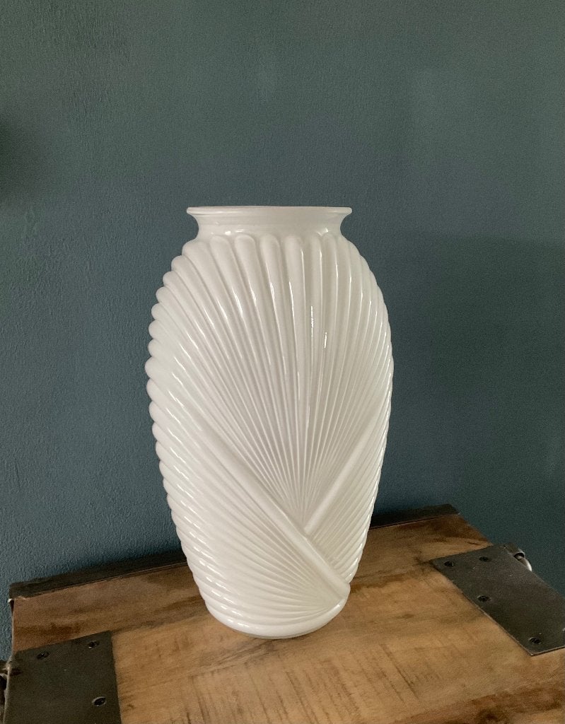 Witte vaas opaline ivoorkleur Art deco Anchor Hocking glas, Antiek en Kunst, Ophalen of Verzenden