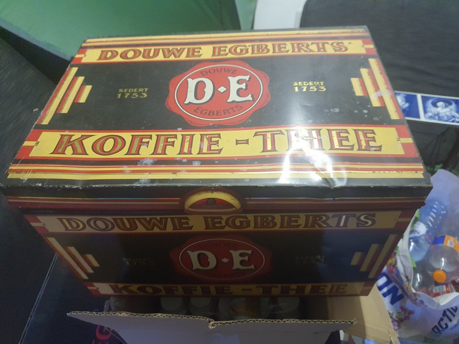 Vintage Douwe Egberts Koffie-Thee Blik - Jaren '50, Antiek en Kunst, Ophalen of Verzenden