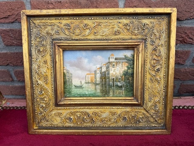 mooi schilderij, zicht op Venetië, handwerk, Antiek en Kunst, Kunst | Schilderijen | Klassiek, Paneel, Ingelijst, Impressionistisch