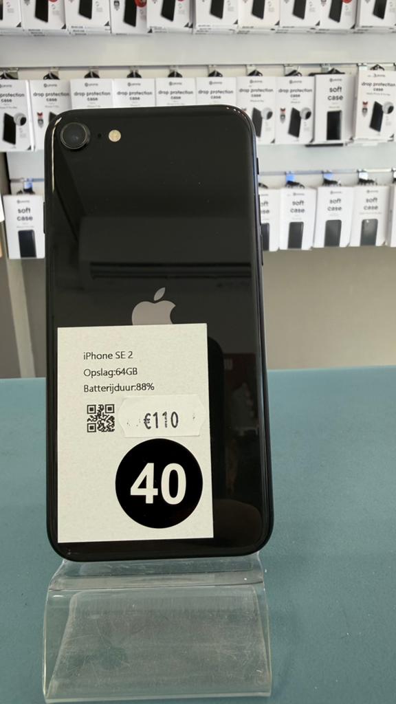 iPhone SE2020 64GB Zwart (40), Telecommunicatie, Mobiele telefoons | Apple iPhone, Apple, Zwart, 88 %, Ophalen of Verzenden