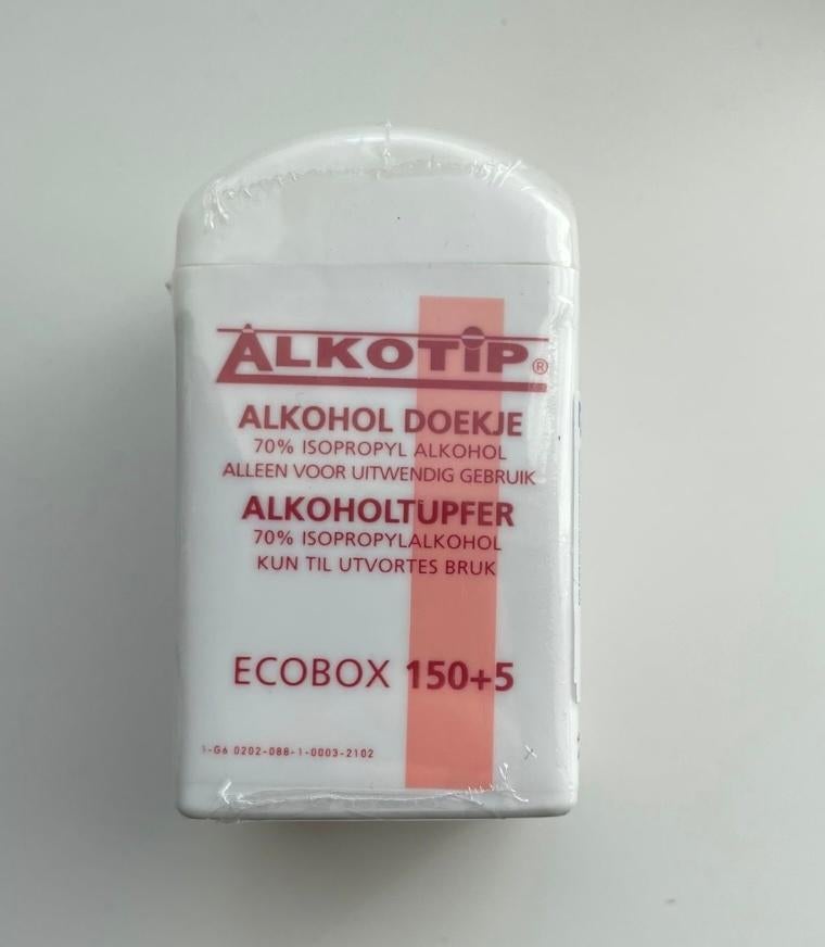 Alkotip Alcohol Doekje Ecobox 150+5 dispenser Nieuw, Ophalen of Verzenden, Nieuw